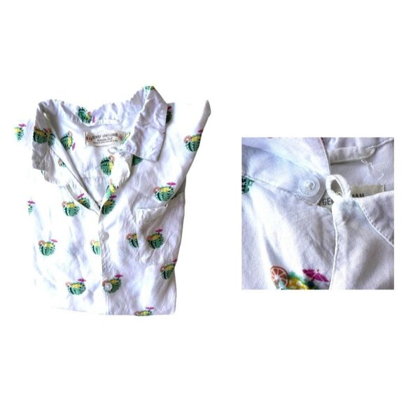 Rowdy Gentleman Cactus Cocktail Hawaiian Shirt XXL White Cruise Islands … - Picture 7 of 11